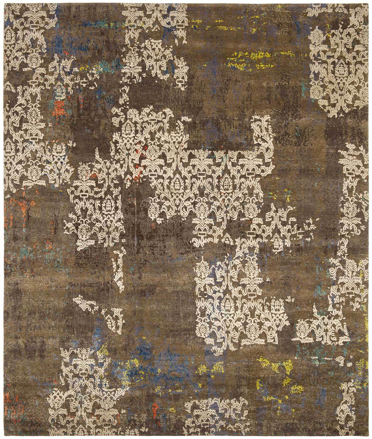 Hand-Knotted Artwork Wool & Silk Rug