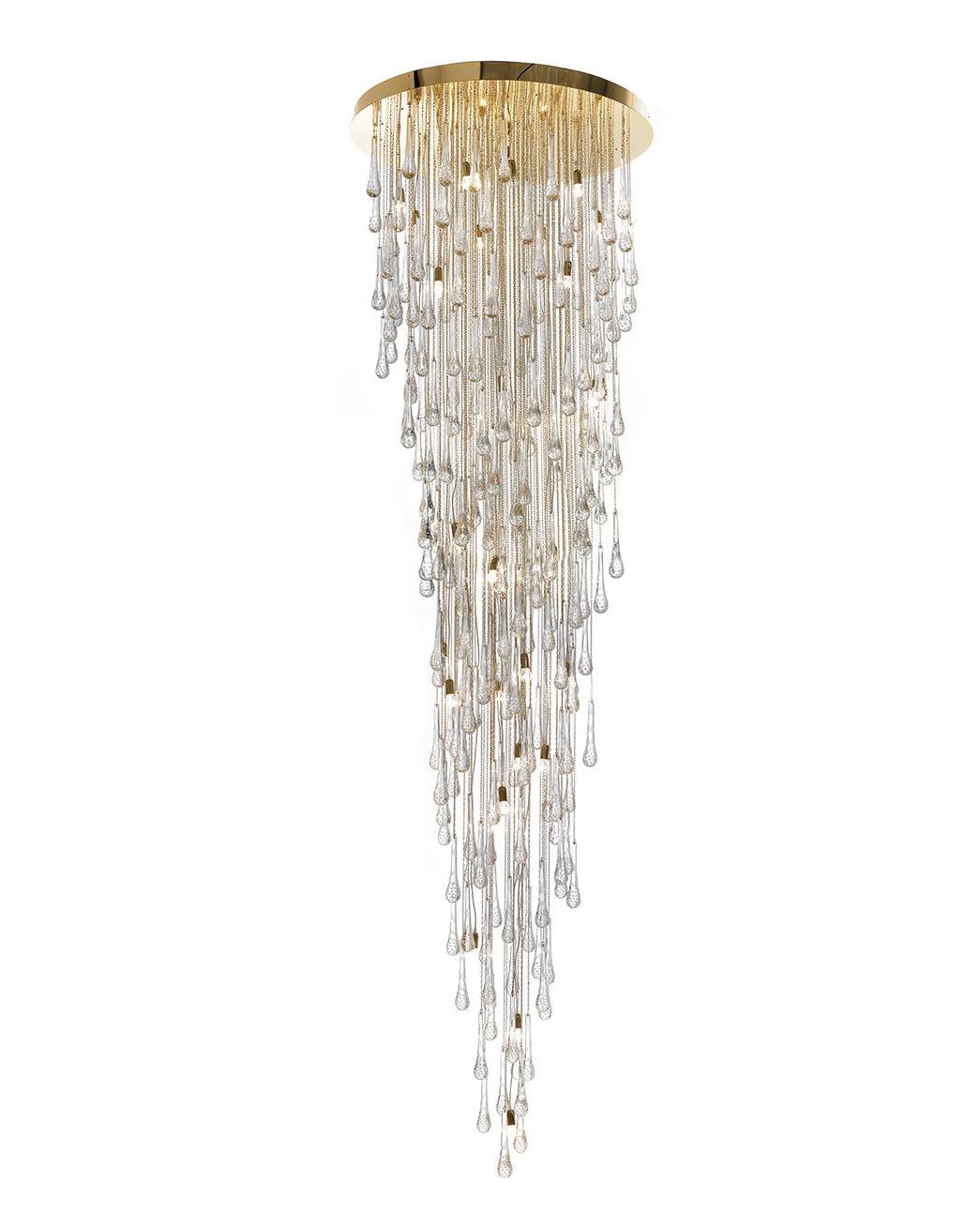 Murano Glass Drop Cascade Chandelier