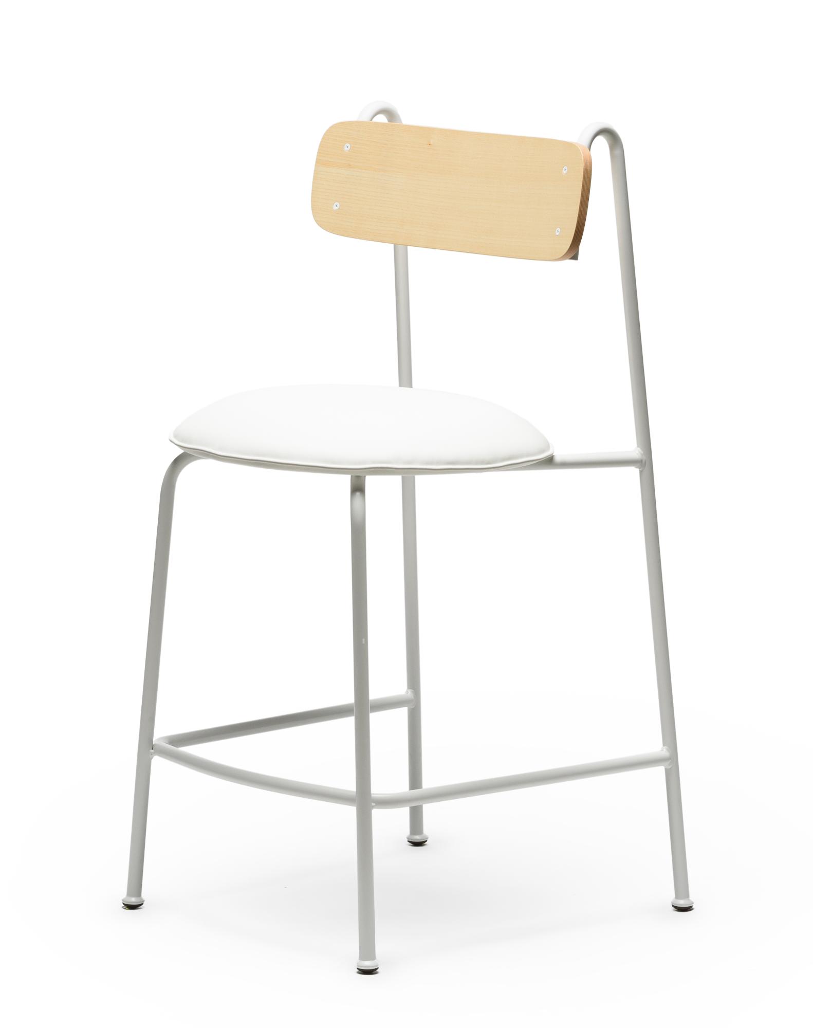 Lena SG-65 White Ash Wood Bar Chair