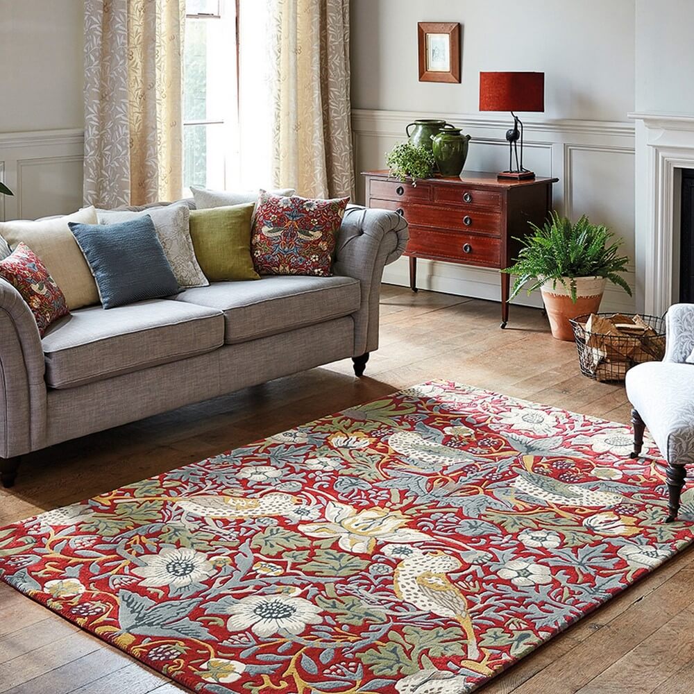 Designer Wool Handtufted Red Rug