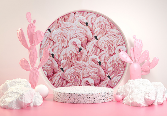 Flamingo Machine Woven Rug ☞ Size: 5' 3" x 7' 7" (160 x 230 cm)