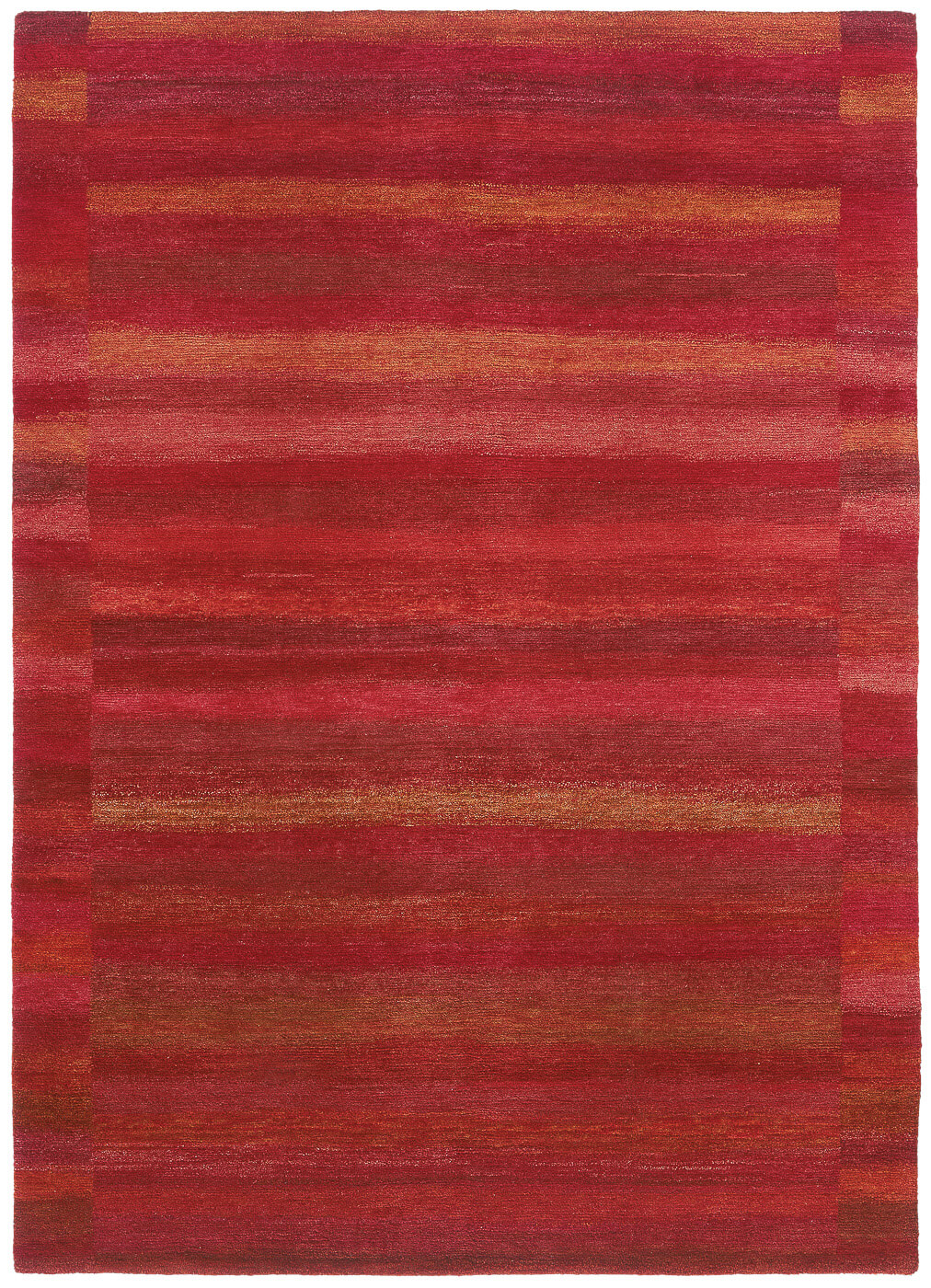 Hand-Knotted Red Line Rug