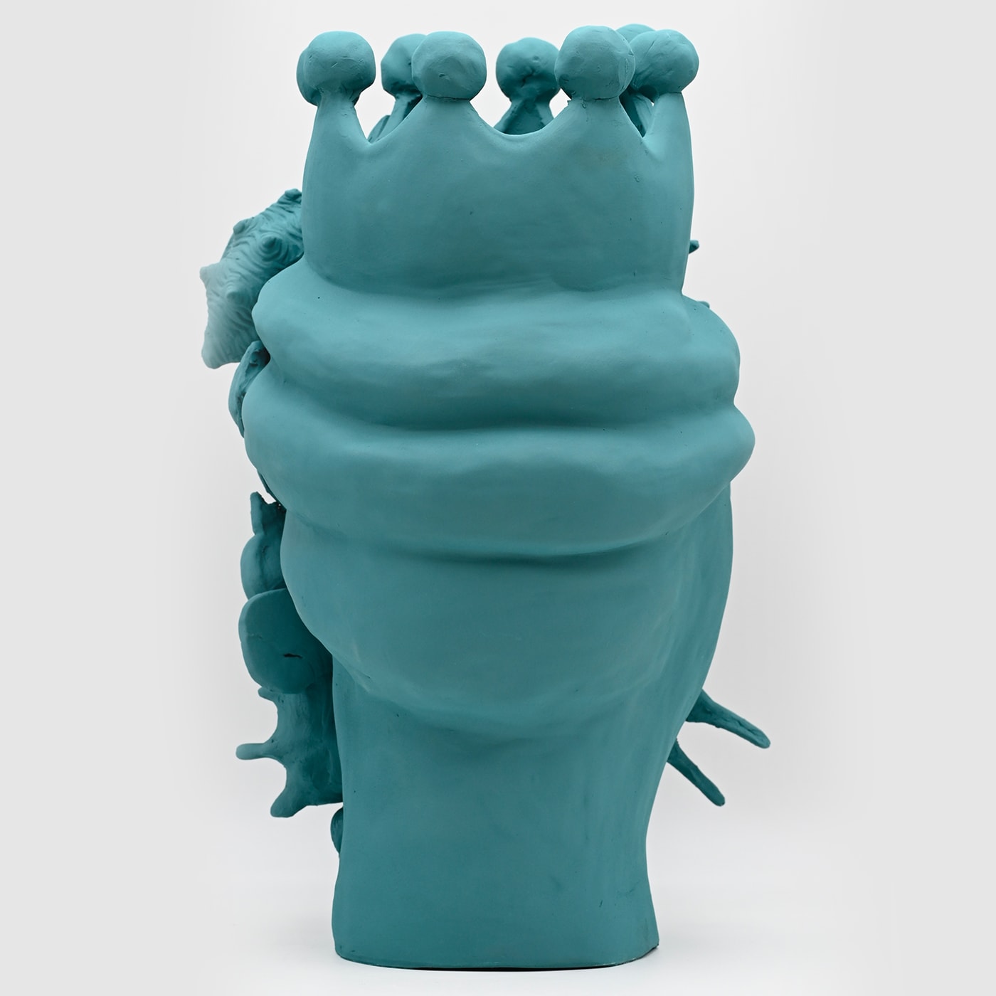 Moor's Head Teal Handmade Sculpture