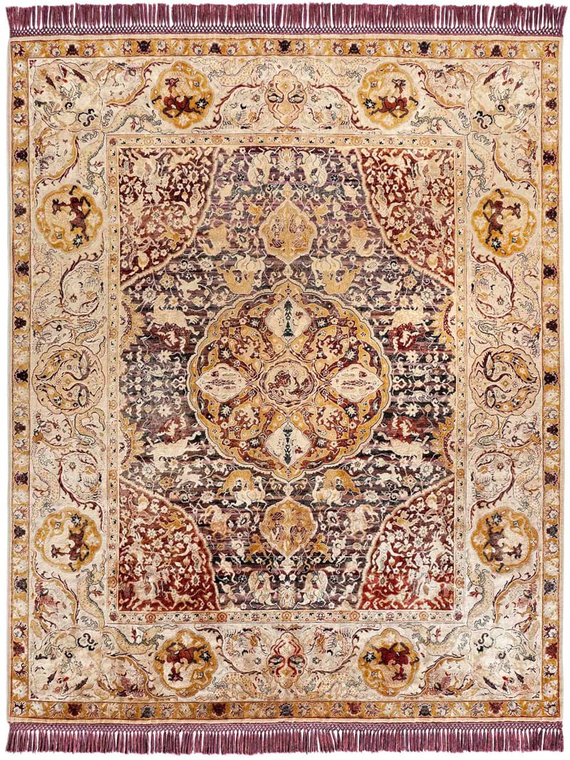 Gold Hand Knotted Rug