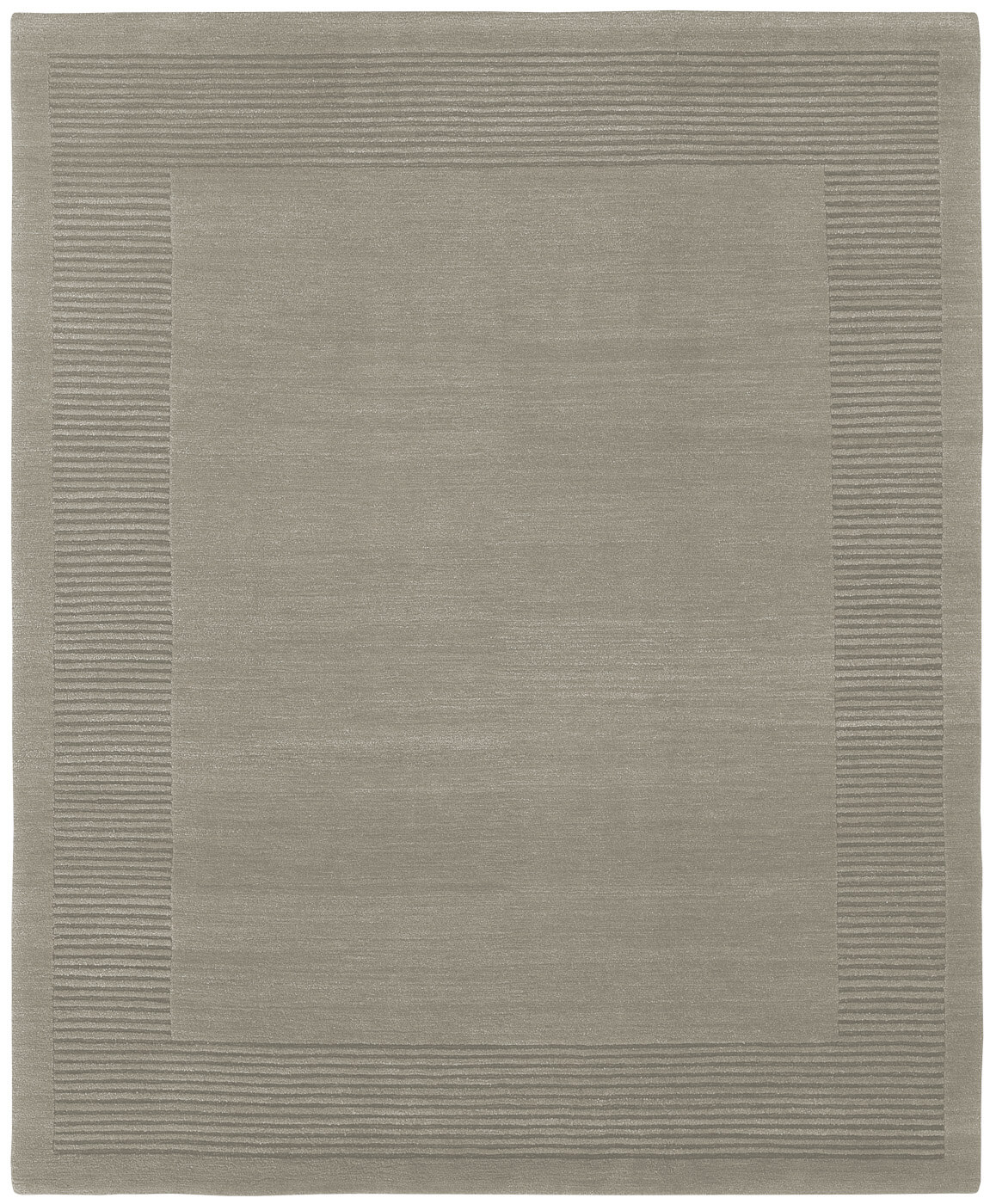 Hand-Knotted Border Grey Rug