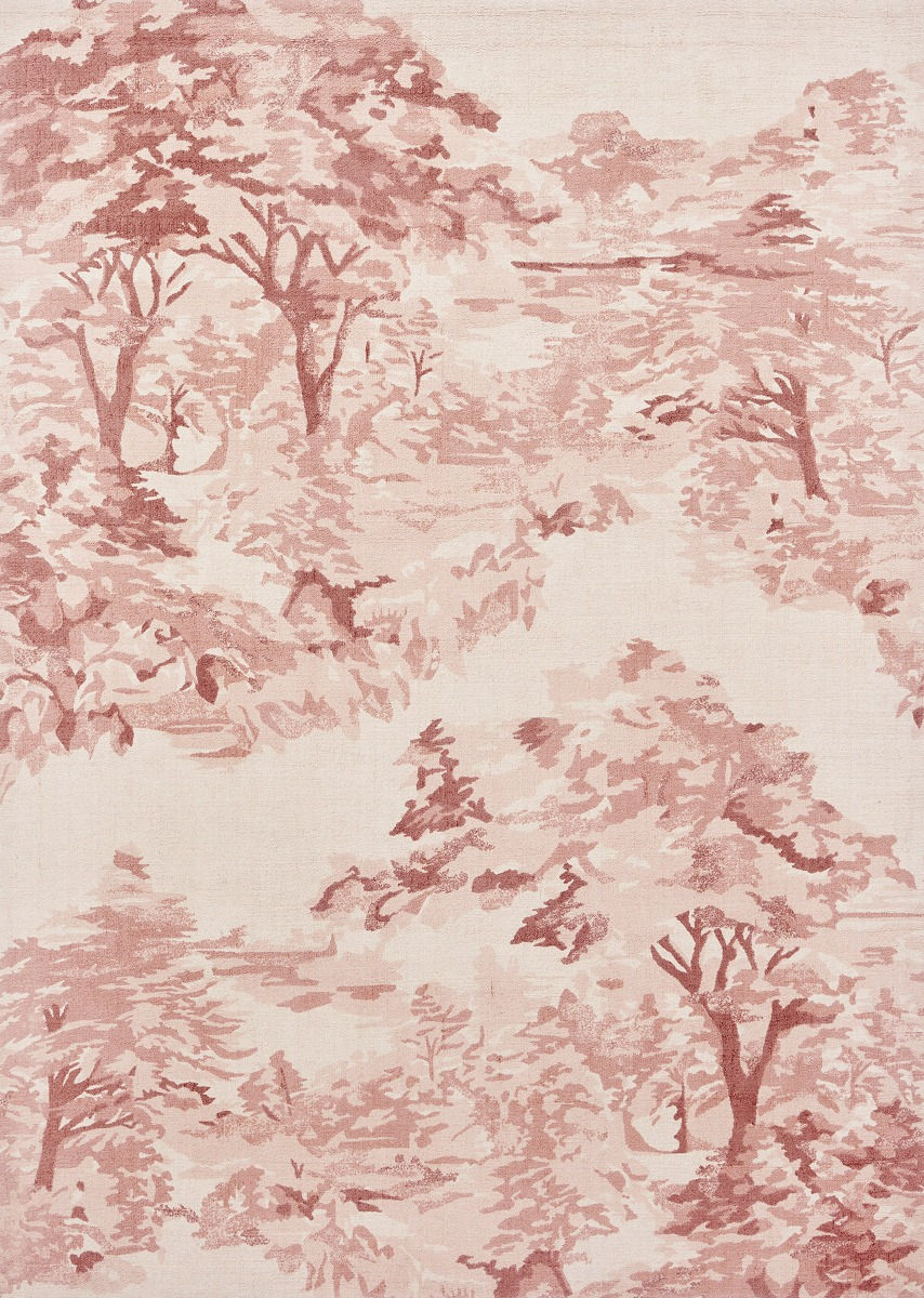 Landscape Light Pink Designer Rug ☞ Size: 4' 7" x 6' 7" (140 x 200 cm)