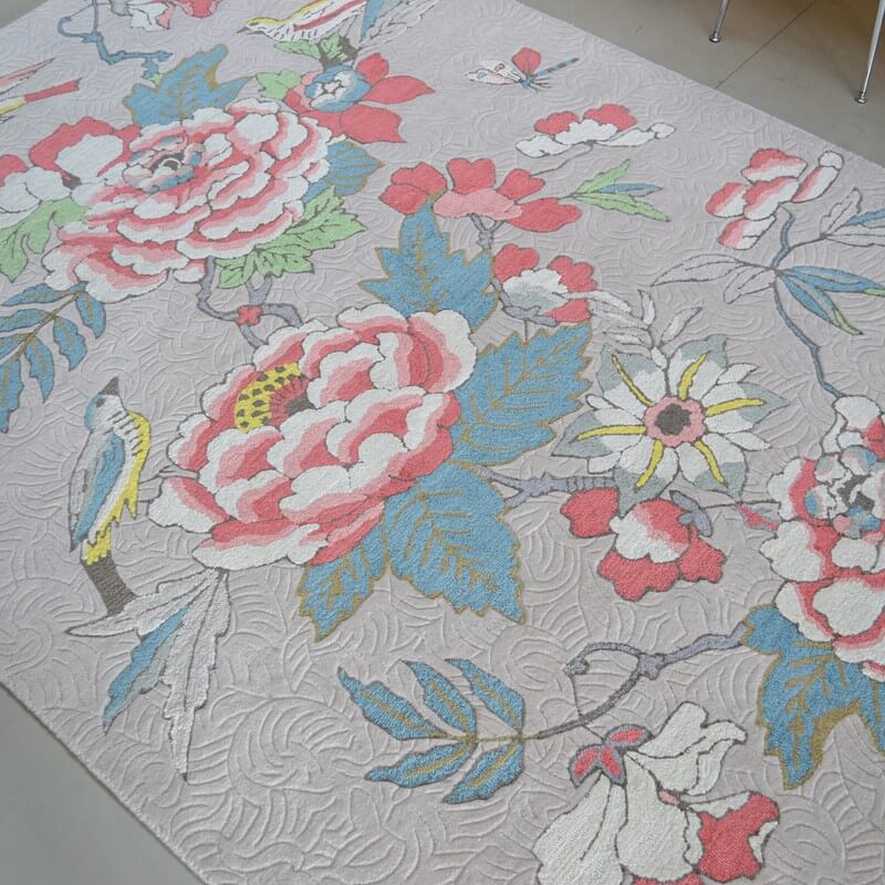 Floral Wool & Viscose Rug