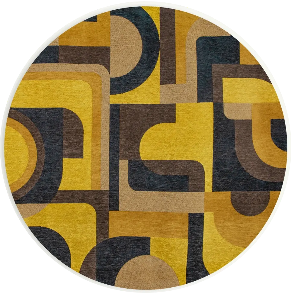 Yellow Meyer Round Rug
