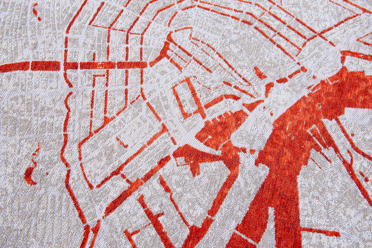 Orange Cut Round Rug