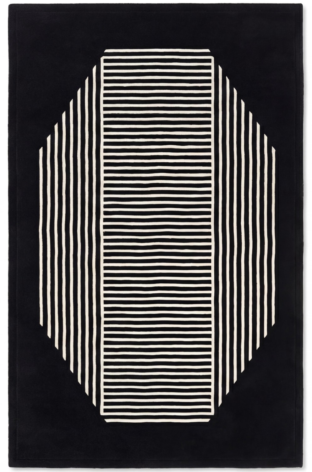 Octagon Lines Dark Artisan Rug
