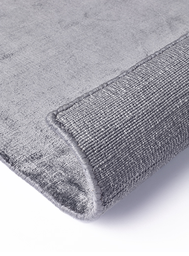 Plain Viscose Grey Hand-Woven Rug