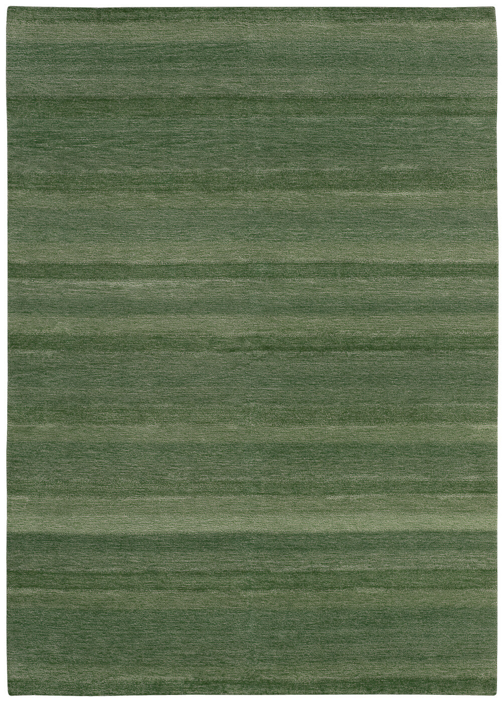 Hand-Knotted Wool Green Stripes Rug
