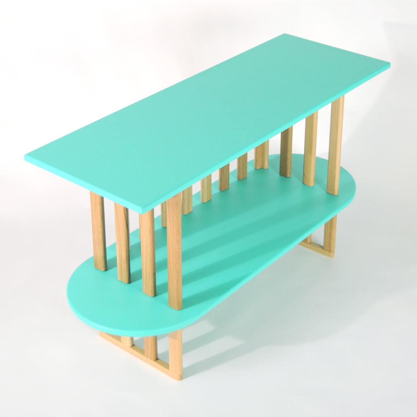 Green Two-Tier Bookcase
