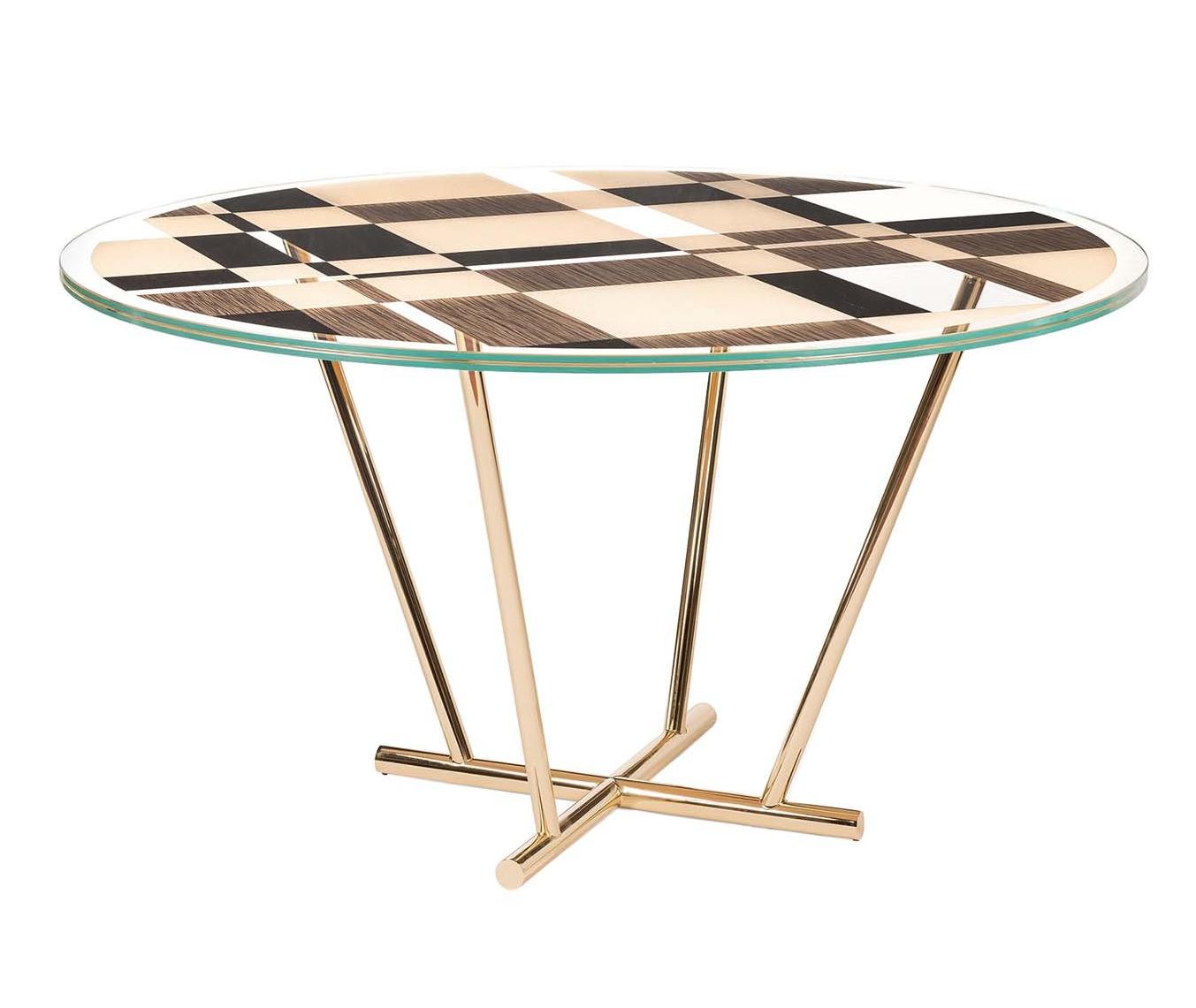 Piet Round Glass Dining Table