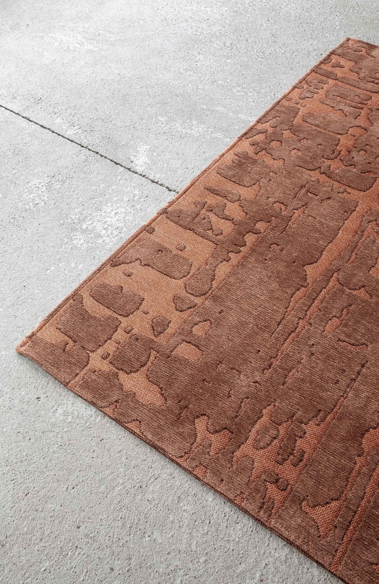 Abstract Brown Belgian Rug