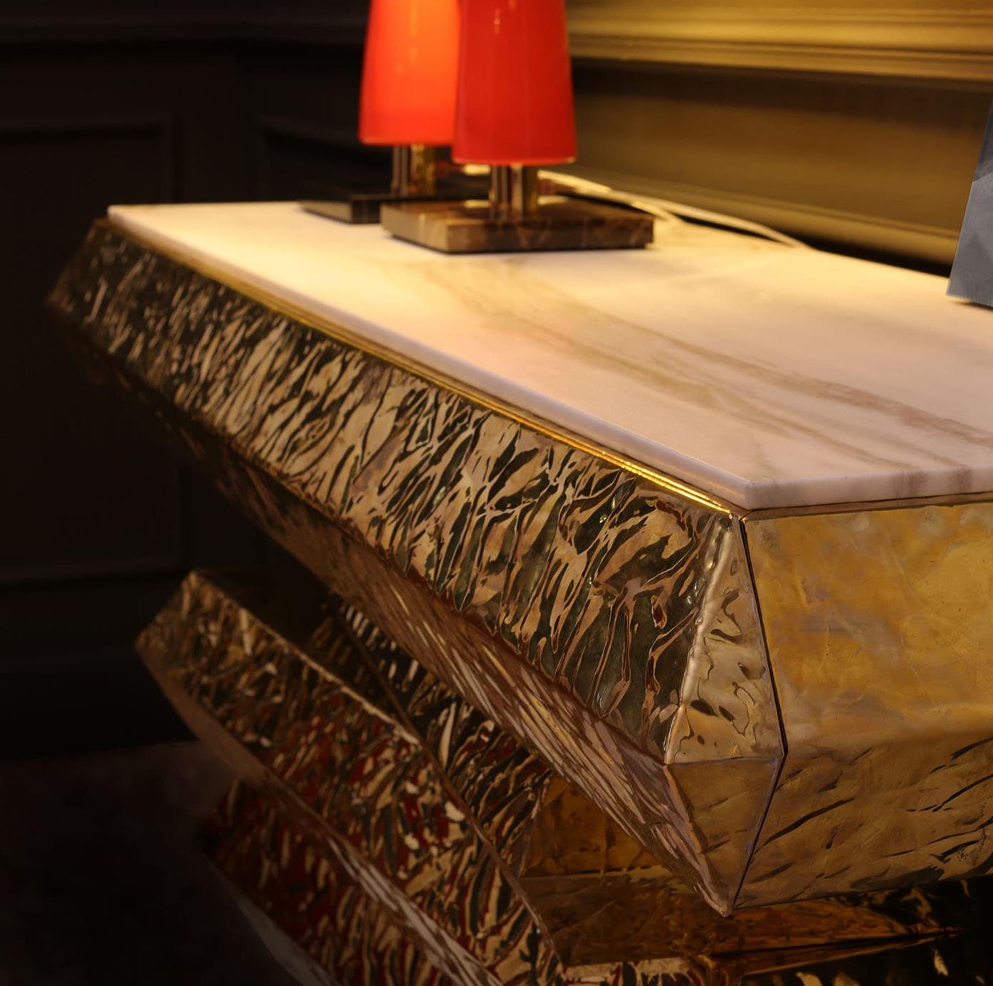 Console in Brass and Marble