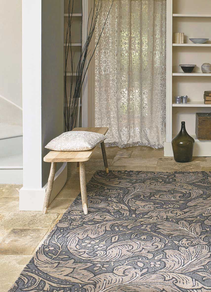 Pure Bachelors Button Charcoal Premium Rug