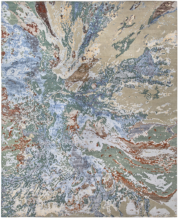 Handknotted Designer Abstract Rug ☞ Size: 6' 7" x 10' (200 x 300 cm)