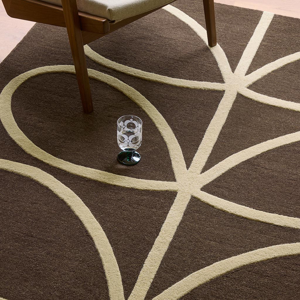 Giant Linear Stem Walnut Rug