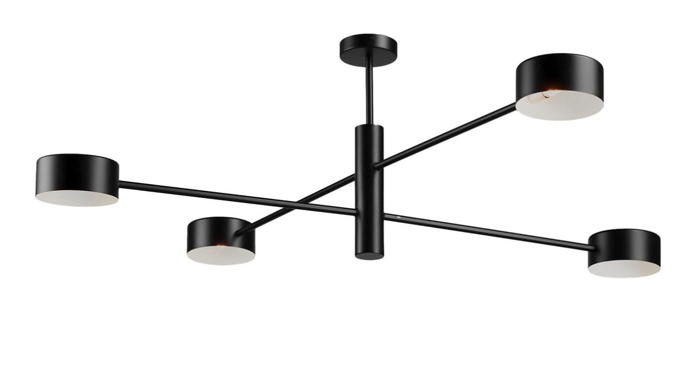 Matte Black Linear Arm Chandelier
