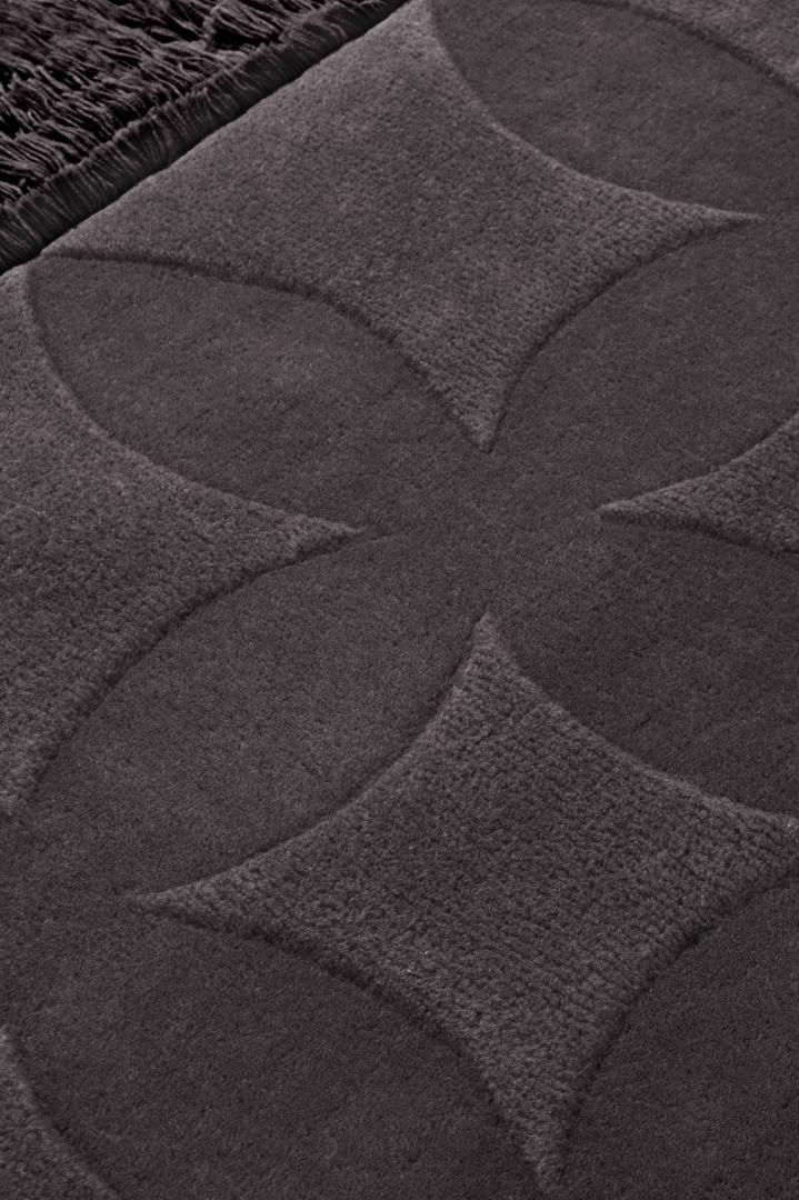 Hand-Tufted Grey Embossed Rug