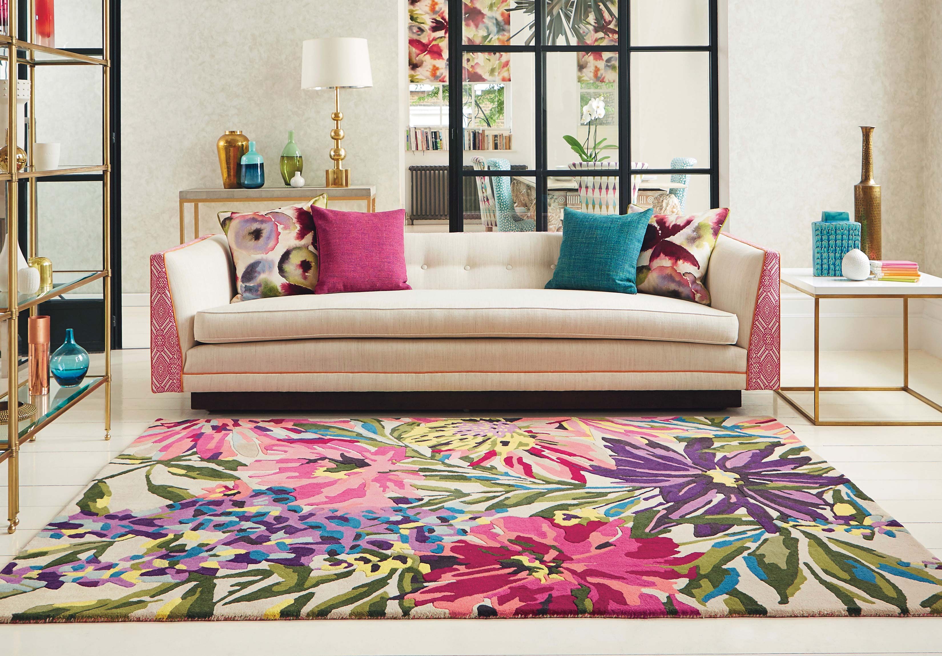 Fuschia Floral Rug