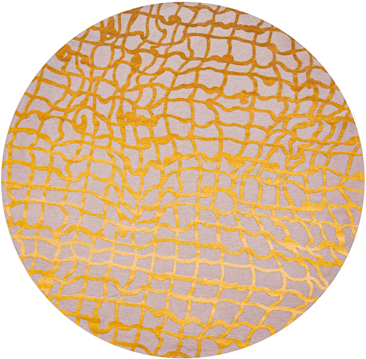 Yellow Scarab Round Rug