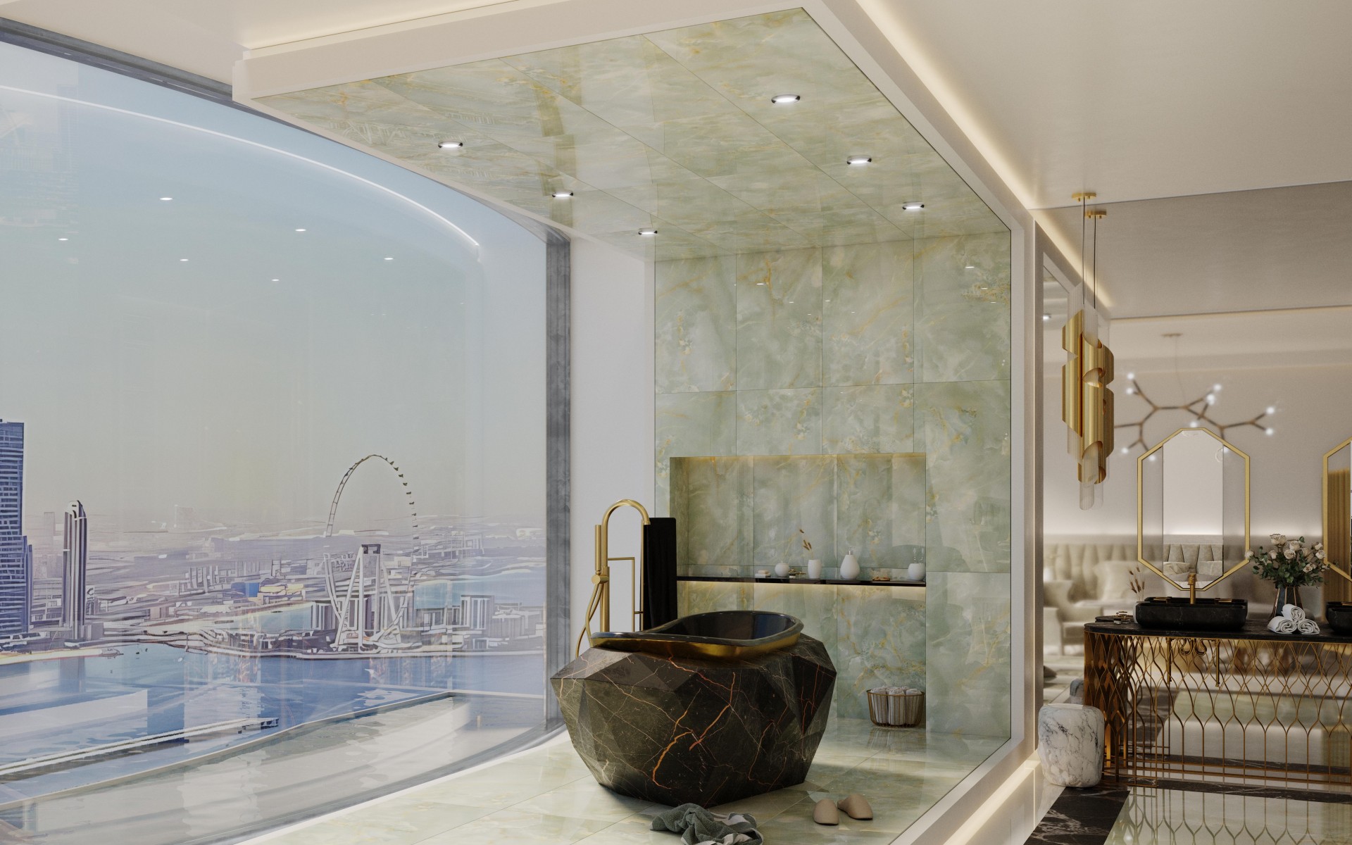 Gemstone Faux Marble Bathtub - 3