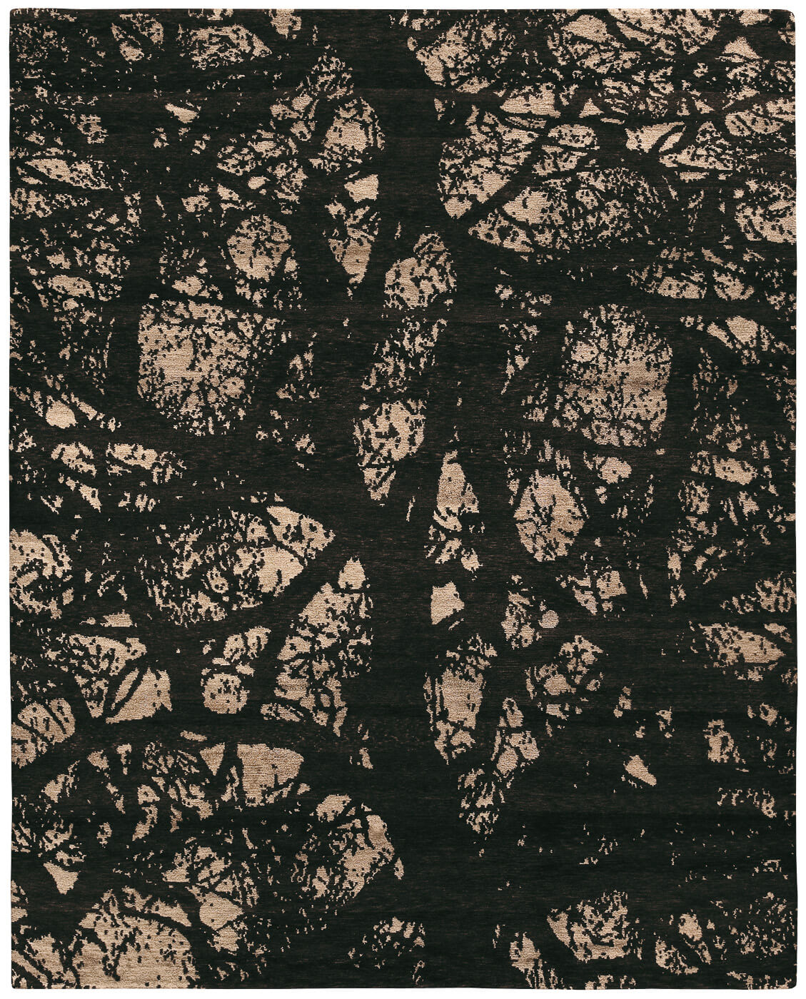 Giant Tree Black Hand-Knotted Rug