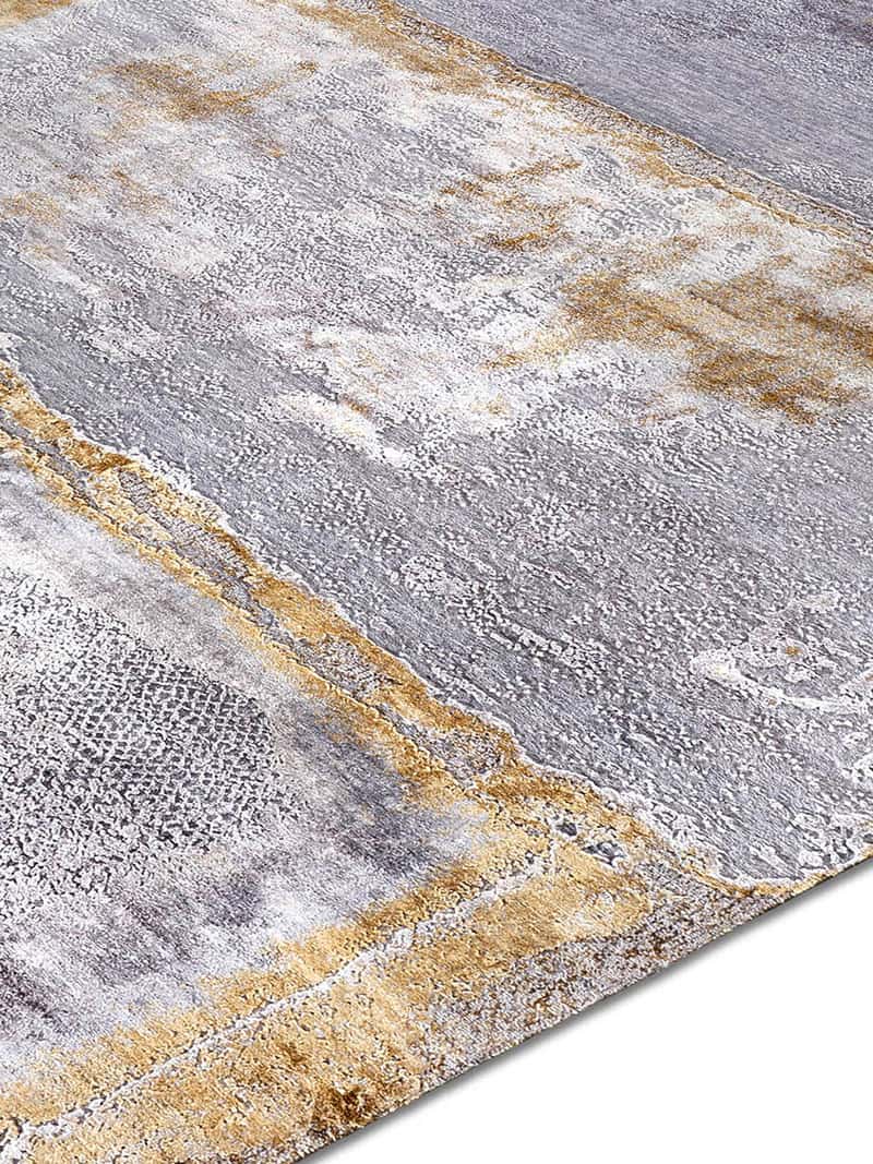 Silver White Grey Luxury Handmade Rug