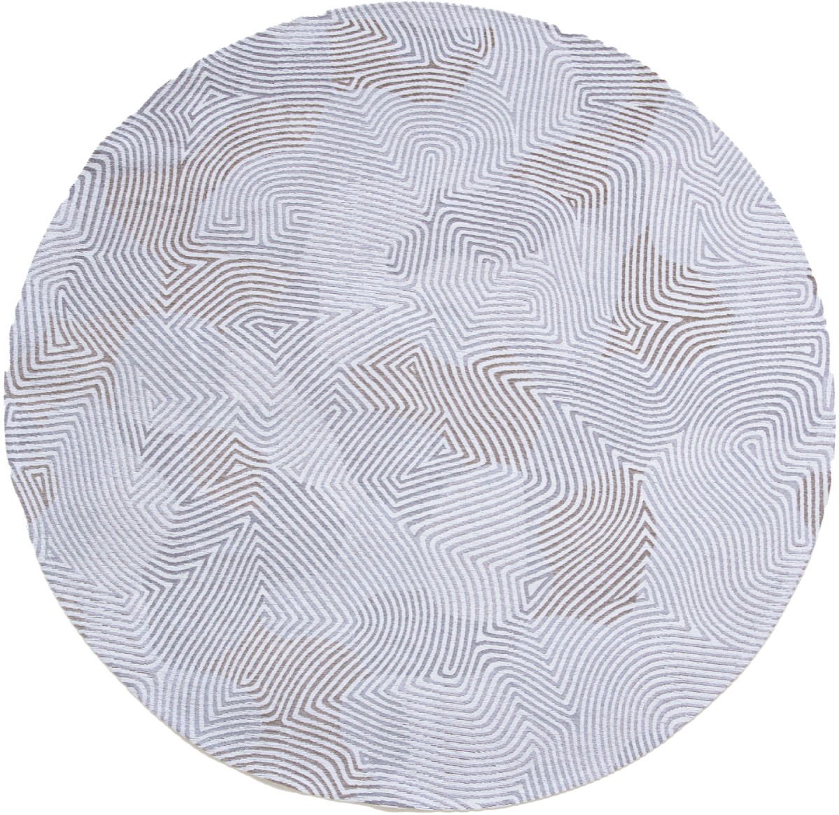 Oyster White Round Rug ☞ Size: Round 4' 7" (Ø 140 cm)