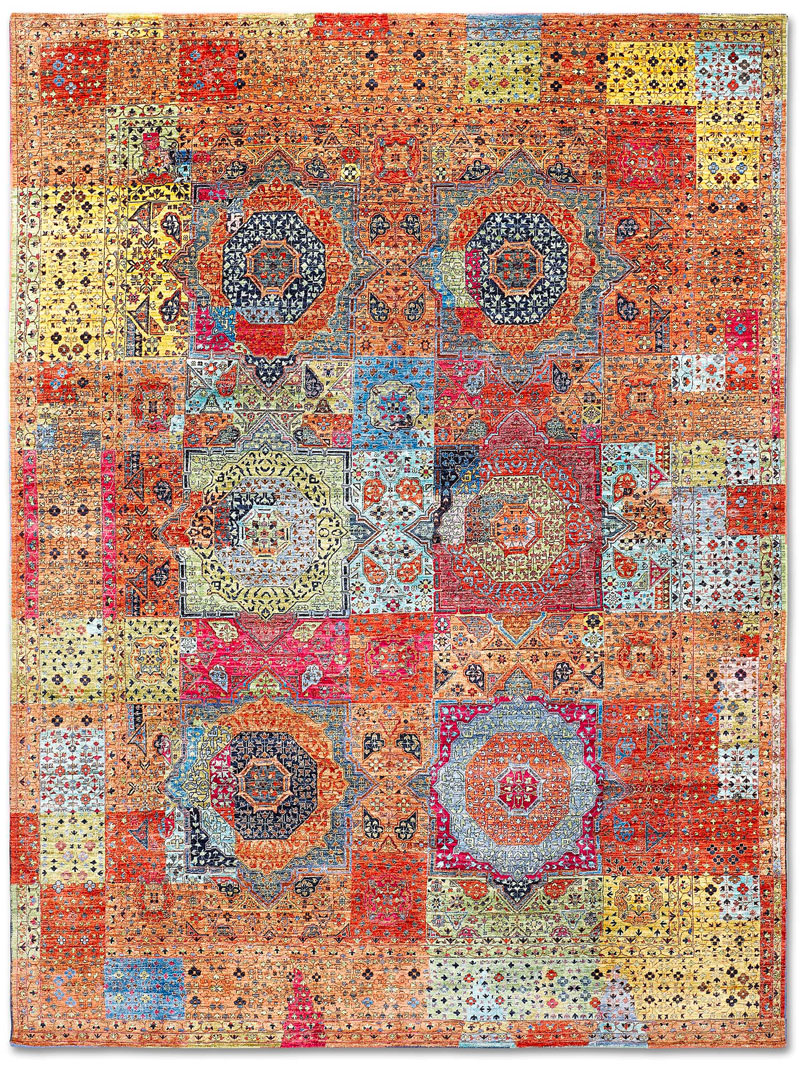 Cosmic Orange Exquisite Handmade Rug