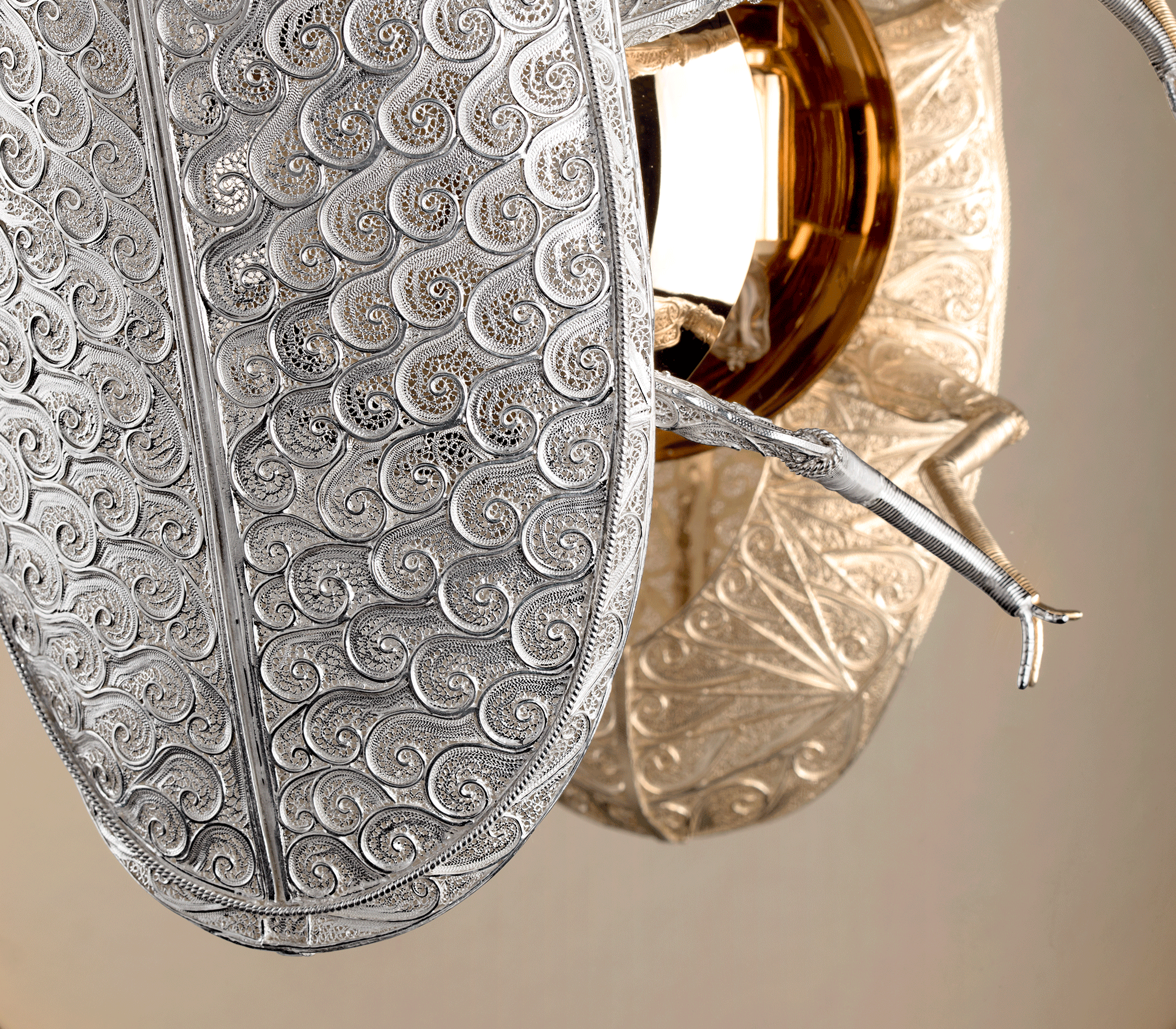 Filigree Scarab Wall Lamp