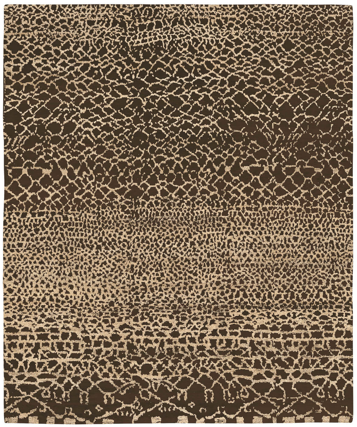 Hand-Knotted Wool Beige & Brown Rug