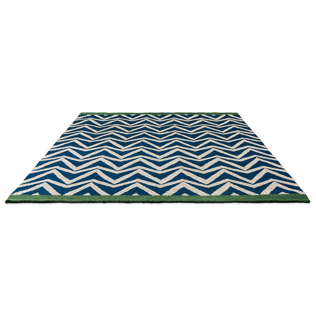 Blue Flat Weave Outdoor Rug