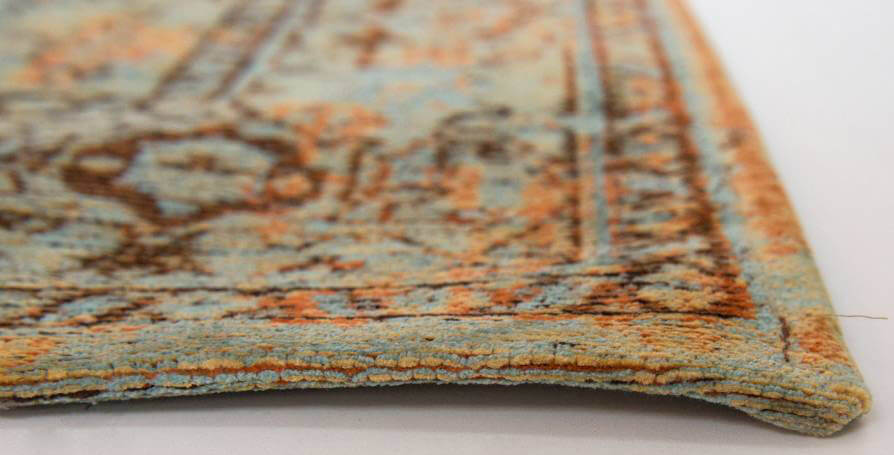 Blue Orange Bright Persian Premium Rug ☞ Size: 2' 7" x 5' (80 x 150 cm)