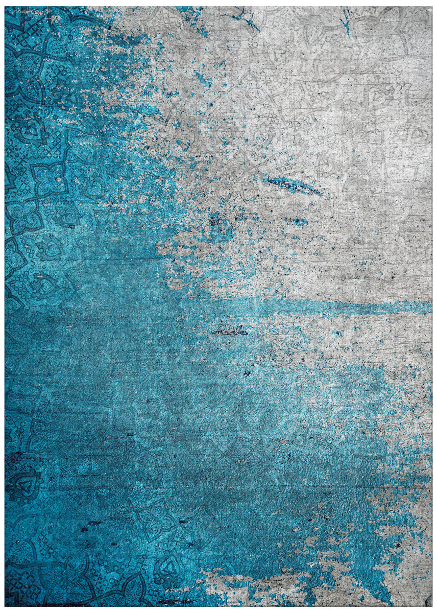 Flatwoven Teal Belgian Rug