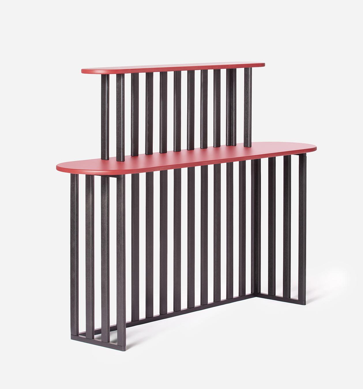 Black & Red Two-Level Console Table