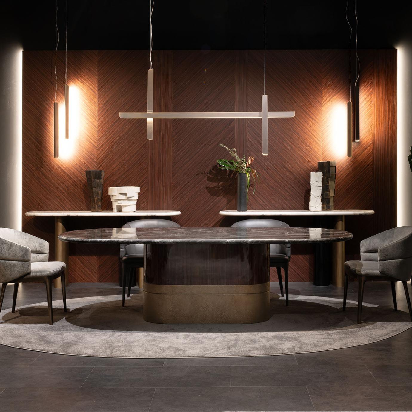 Alma Oval Marble Top Dining Table