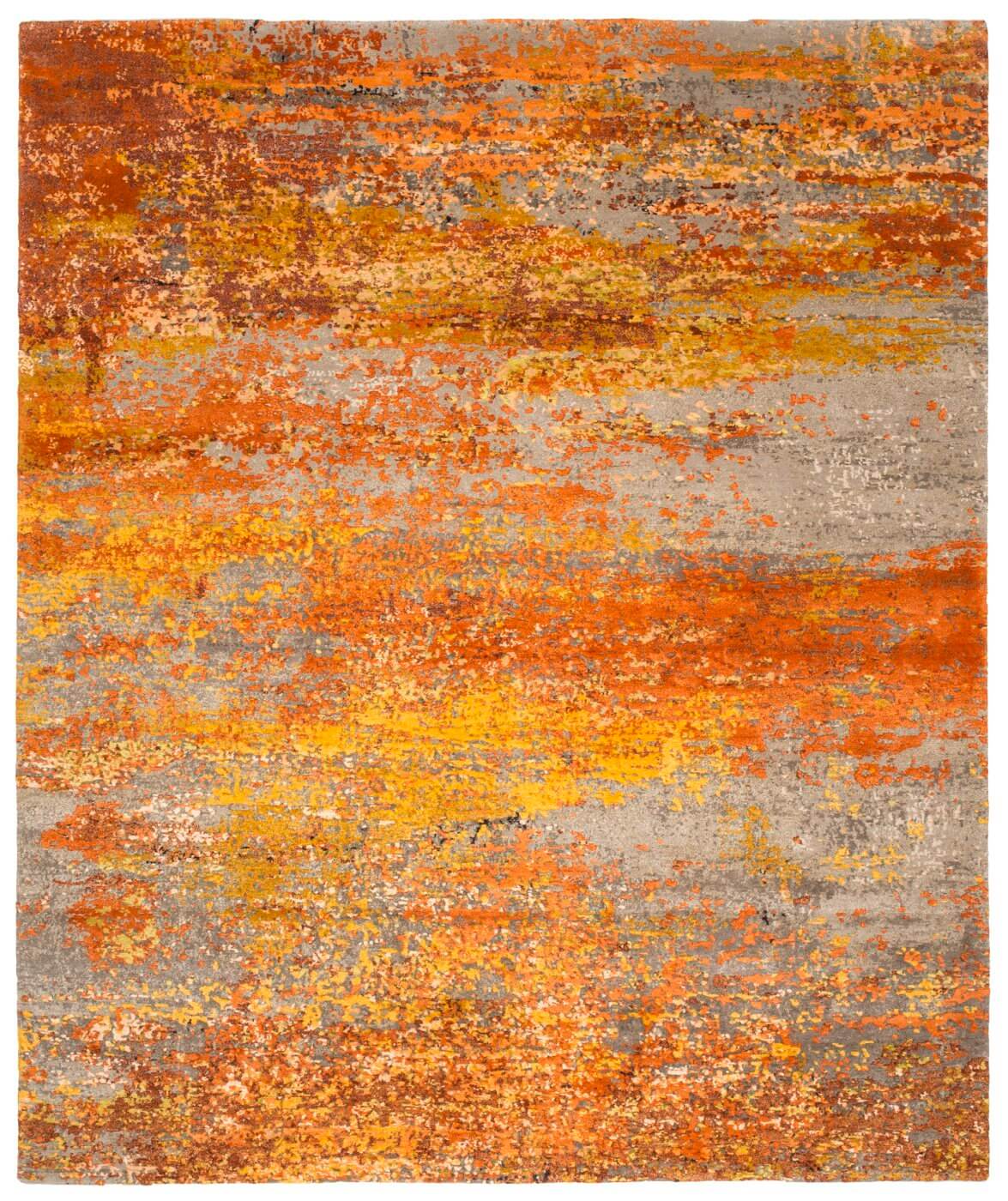 Artwork Wool & Silk Orange Rug