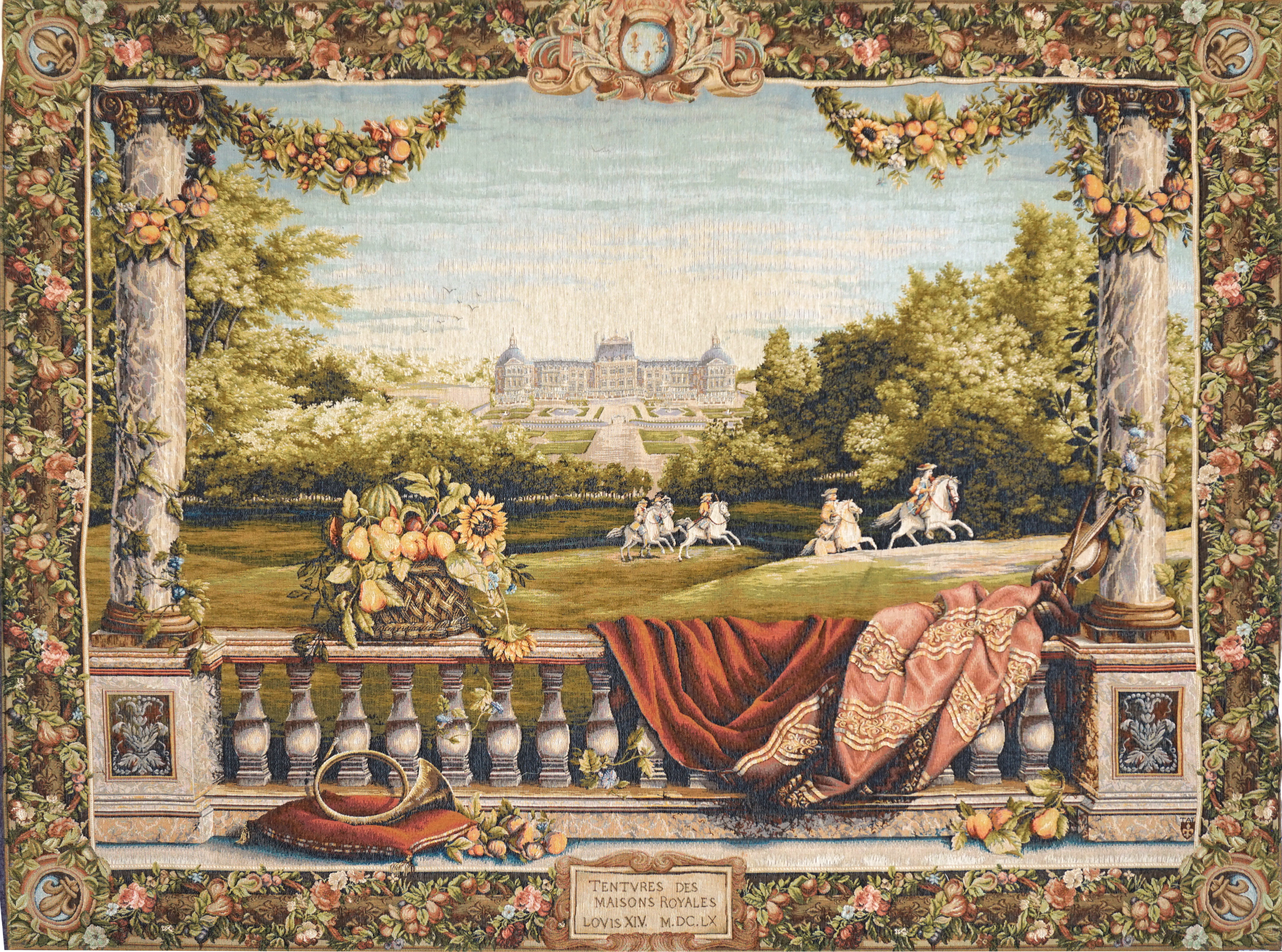 Terrace at the Castle Artwork Tapestry