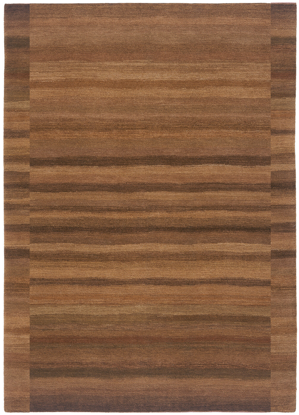 Hand-Knotted Brown Line Rug