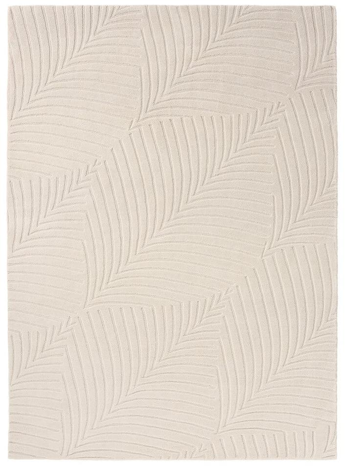 Beige Wool Embossed Rug