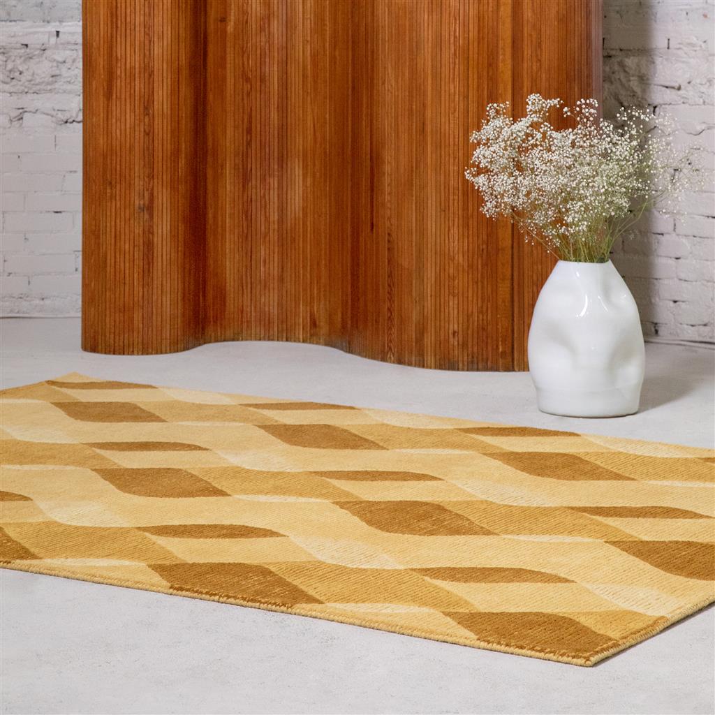 Waves Yellow Rug