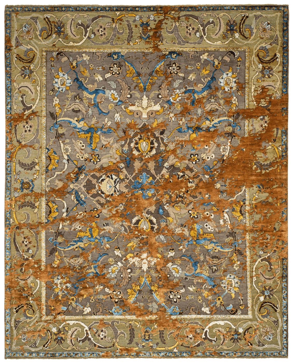 Oriental Polonaise Hand-Knotted Rug