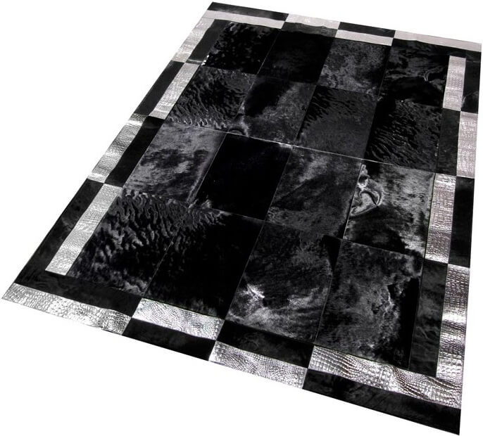 Vrilissia Cowhide Grey/Black Rug