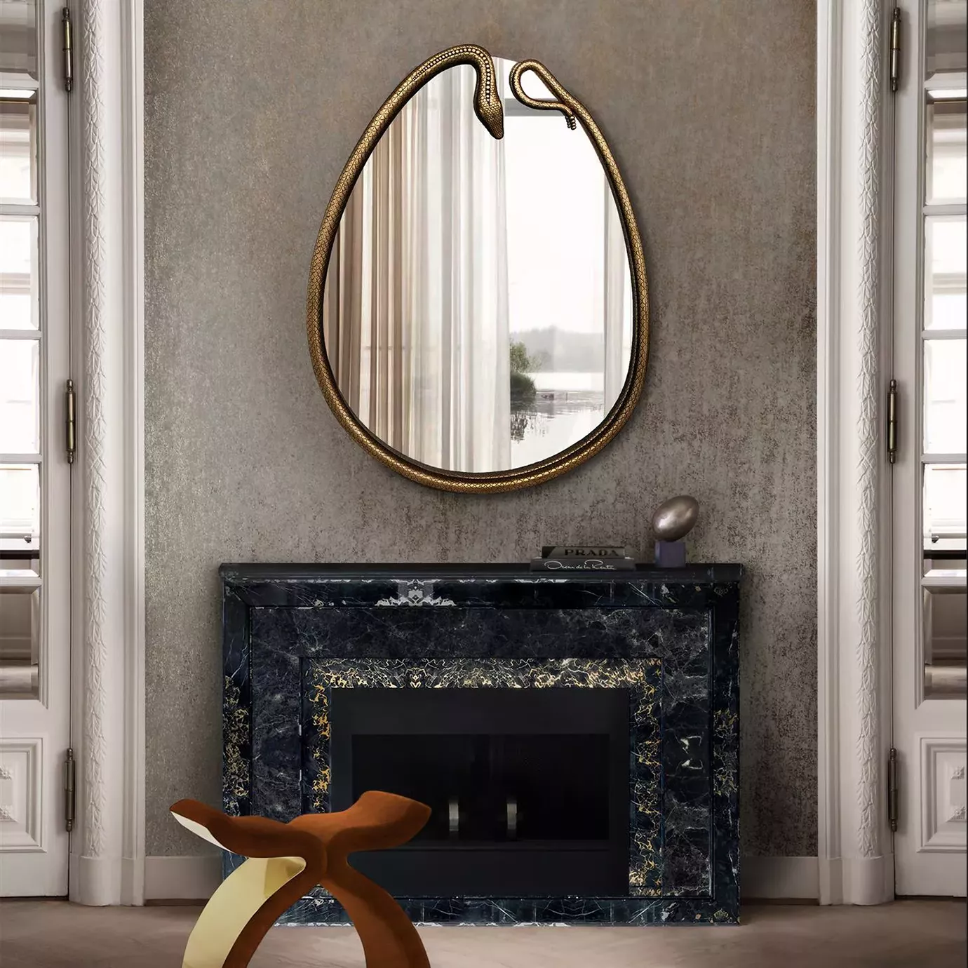 Serpentine Pear-Shaped Mirror