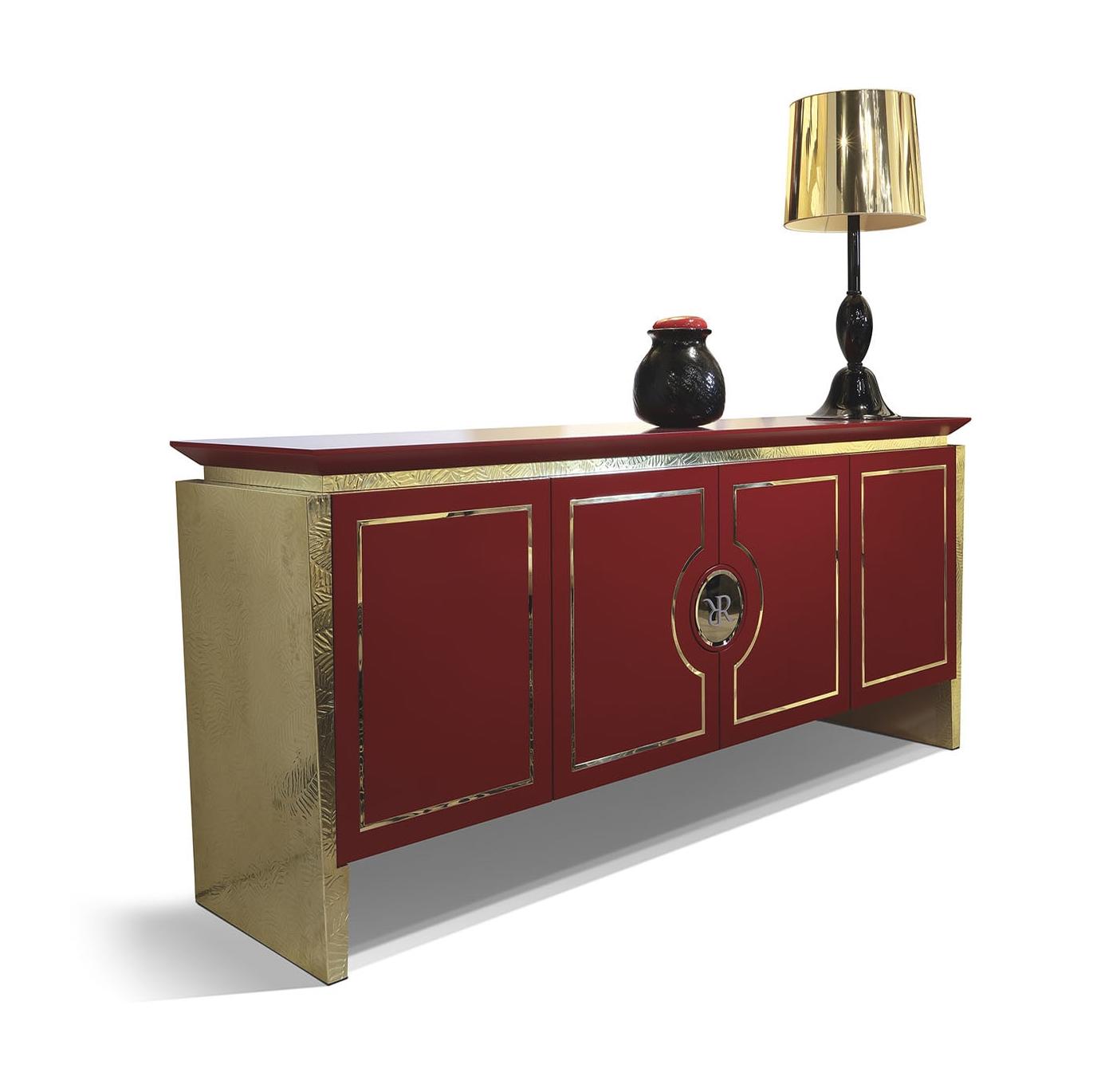 Sideboard with Four Doors in Coral