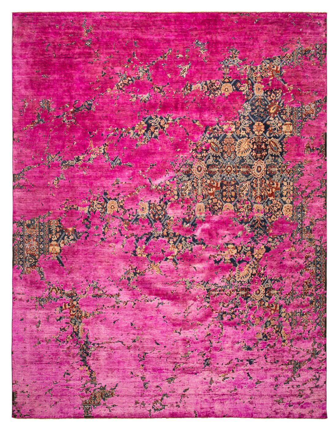 Tabriz Pink Silk Rug
