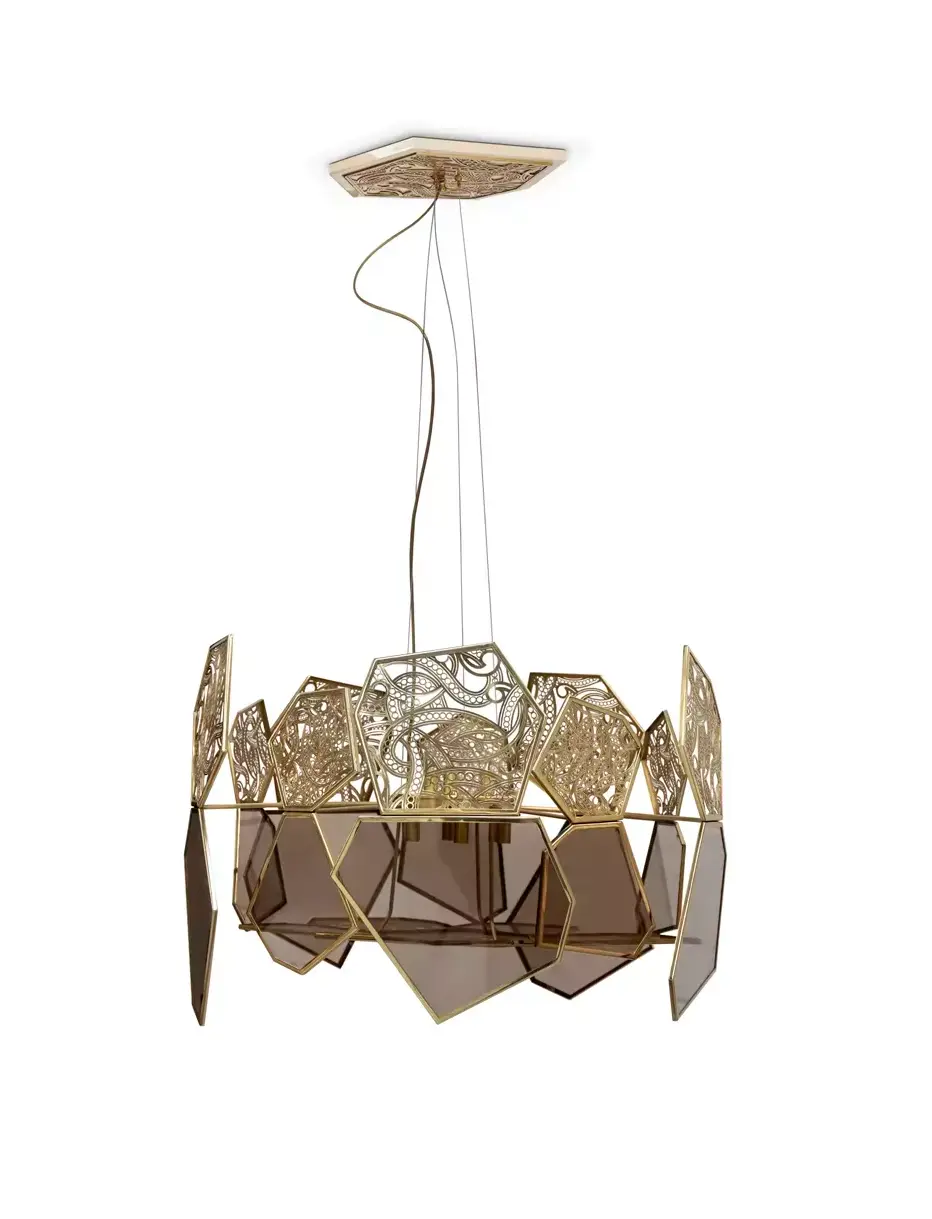 Hypnotique Bronze Glass Chandelier